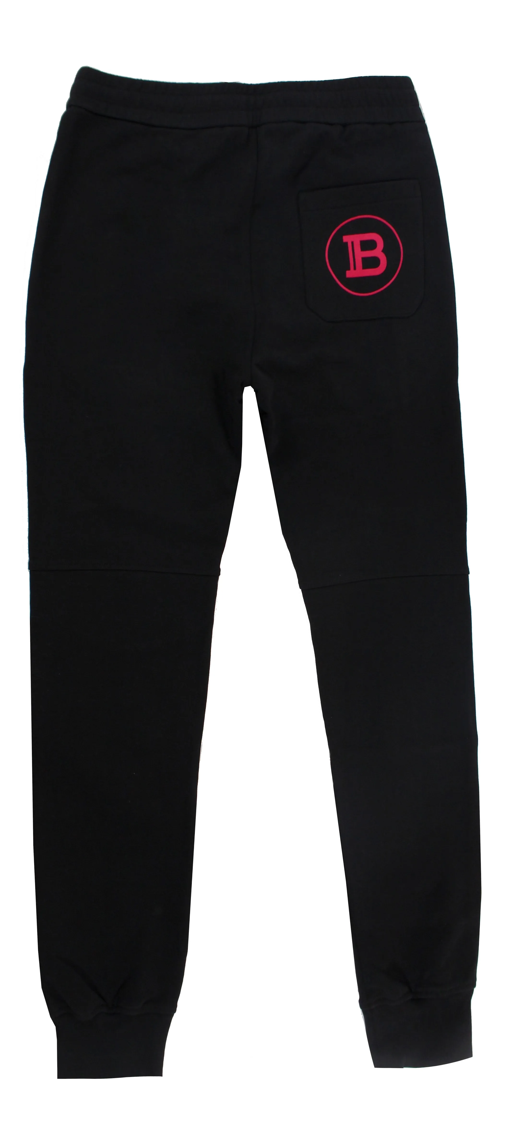 Flocked Ribbed Sweatpants - Black