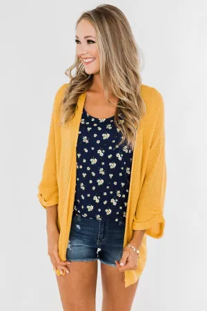 Forever On My Mind Knit Cardigan- Mustard