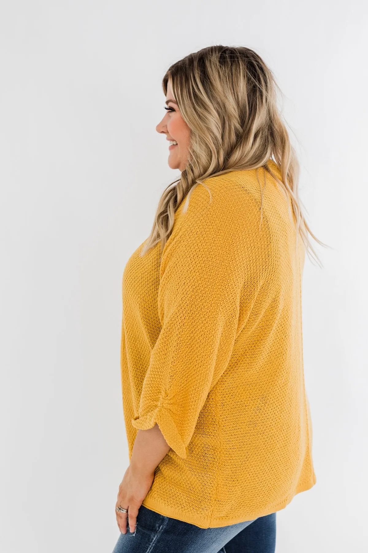 Forever On My Mind Knit Cardigan- Mustard