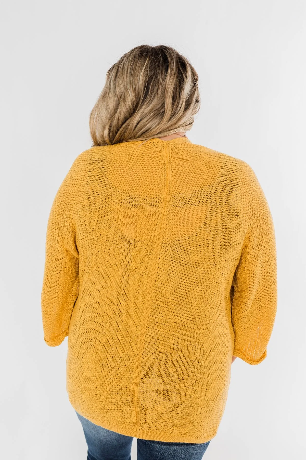 Forever On My Mind Knit Cardigan- Mustard