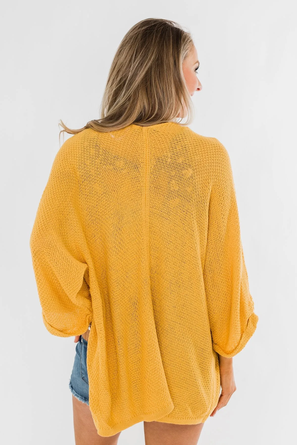 Forever On My Mind Knit Cardigan- Mustard