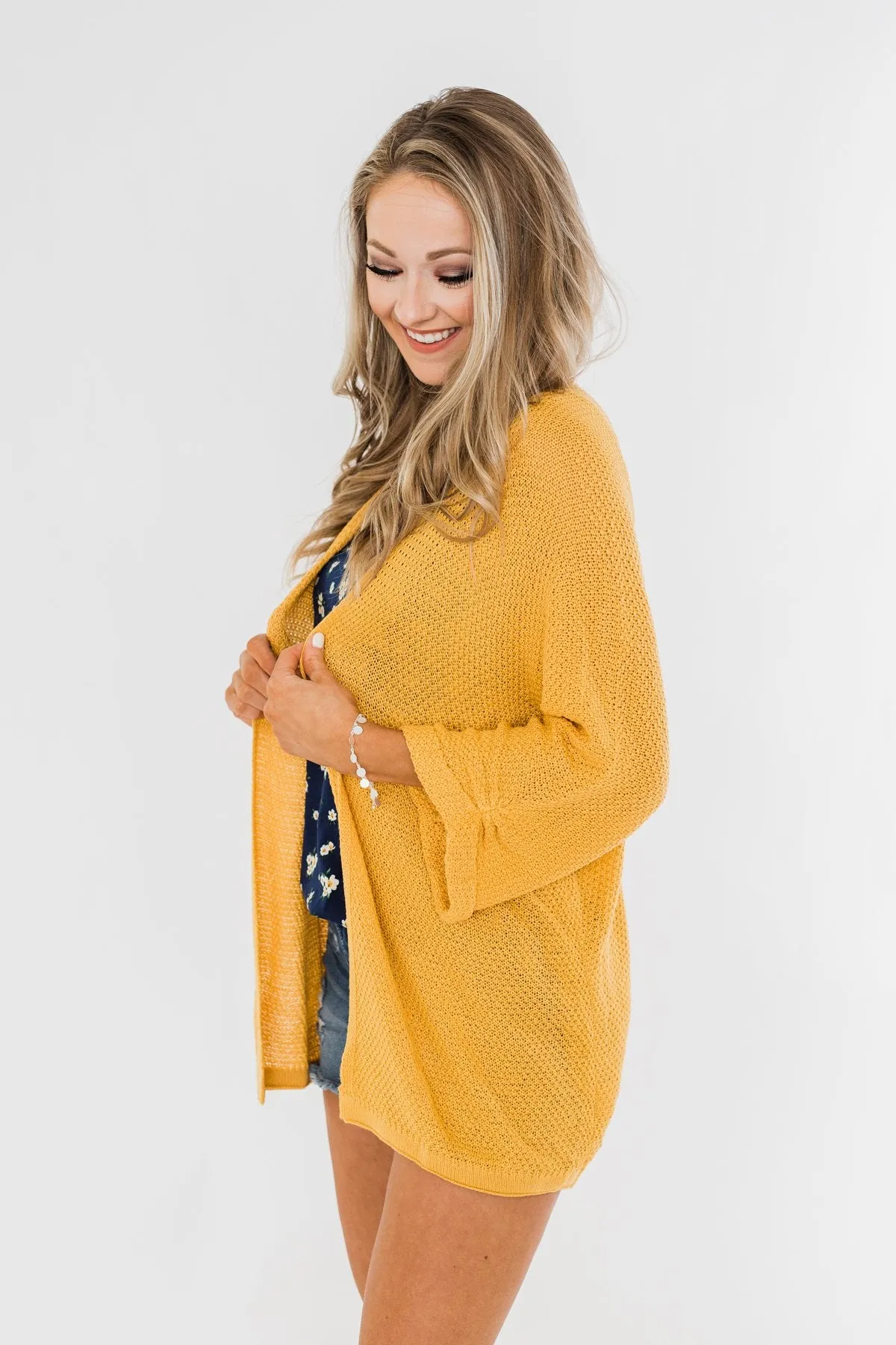 Forever On My Mind Knit Cardigan- Mustard