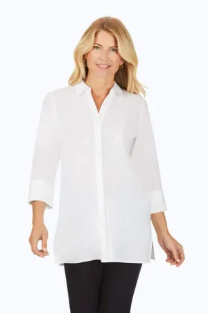 Foxcroft Pamela Stretch Non-Iron Tunic in White