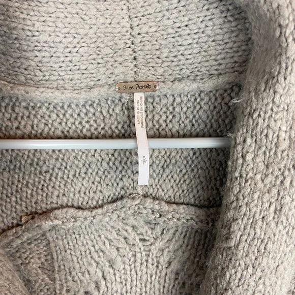 Free People Cable Knit Button Slouchy Cardigan