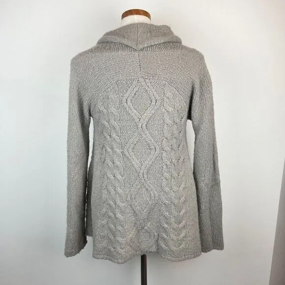 Free People Cable Knit Button Slouchy Cardigan