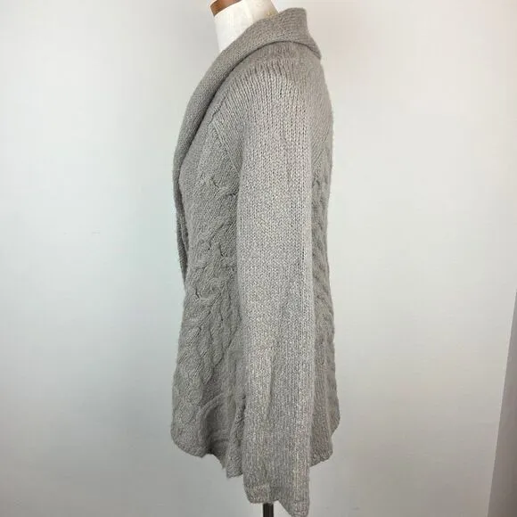 Free People Cable Knit Button Slouchy Cardigan