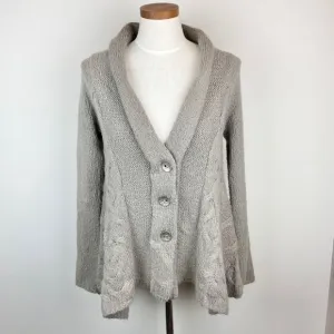 Free People Cable Knit Button Slouchy Cardigan