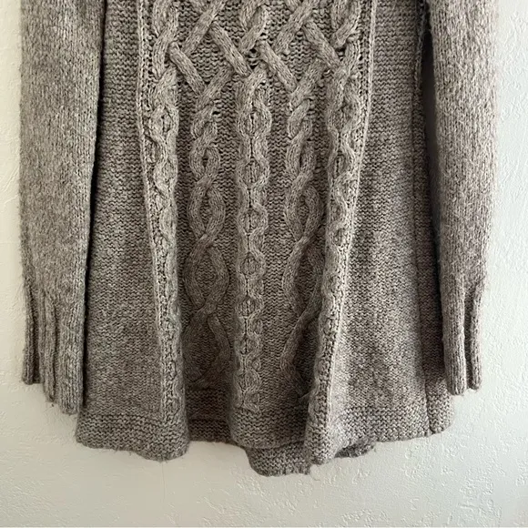 Free People Grey Pointelle Knit Button Down Cardigan XS