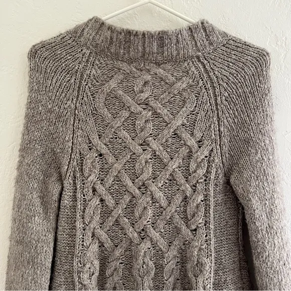 Free People Grey Pointelle Knit Button Down Cardigan XS