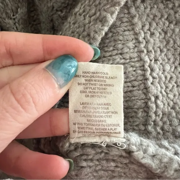 Free People Grey Pointelle Knit Button Down Cardigan XS