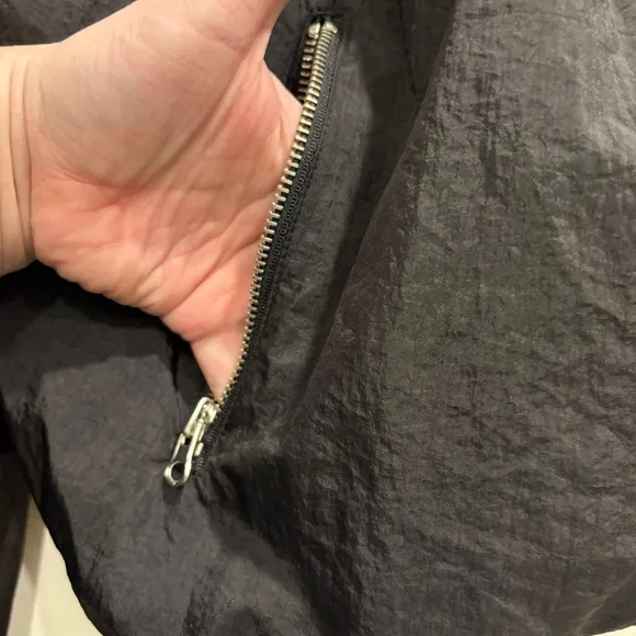 Free People Now or Never Bomber Jacket Womens Medium Black Balloon Windbreaker