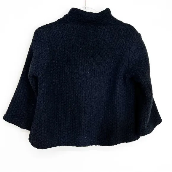 Free People Seed Stitch Lambswool Cape Cardigan Jacket Small 3/4 Sleeves