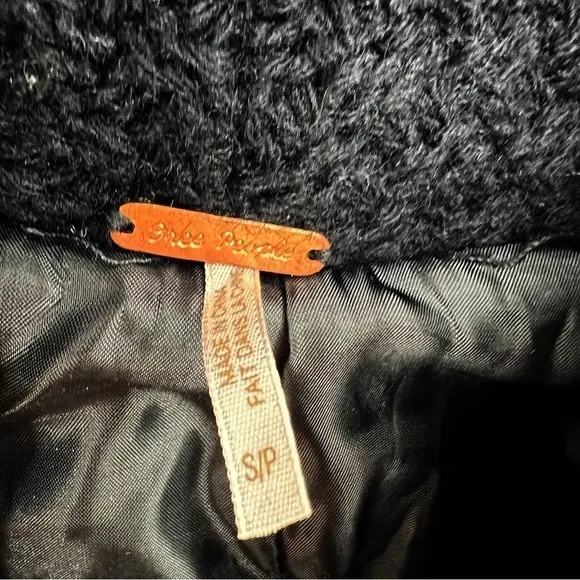 Free People Seed Stitch Lambswool Cape Cardigan Jacket Small 3/4 Sleeves