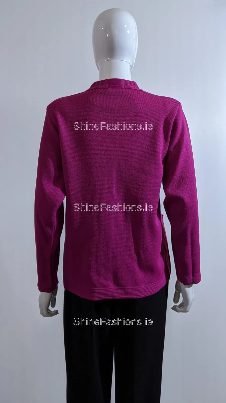 Fuchsia V-Neck Button Pocket Cardigan