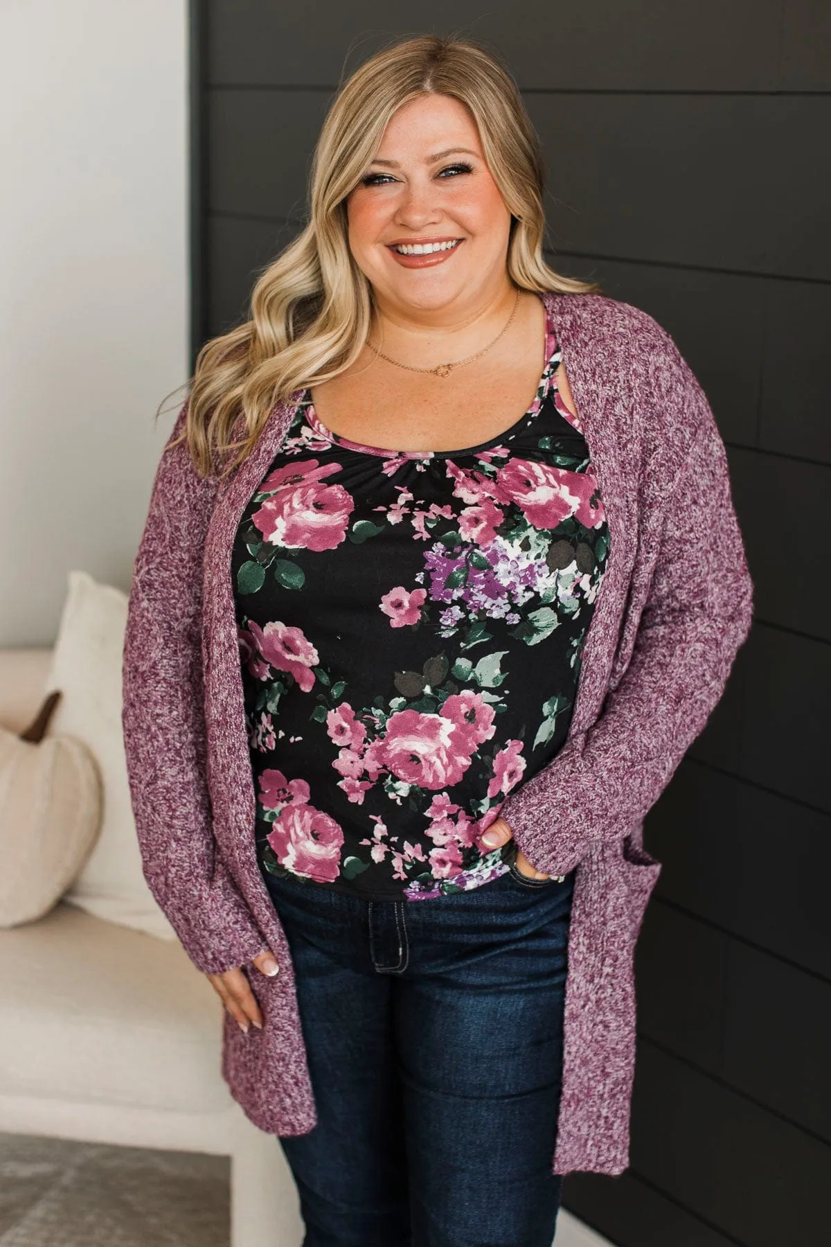 Fulfill Your Promise Knit Cardigan- Plum