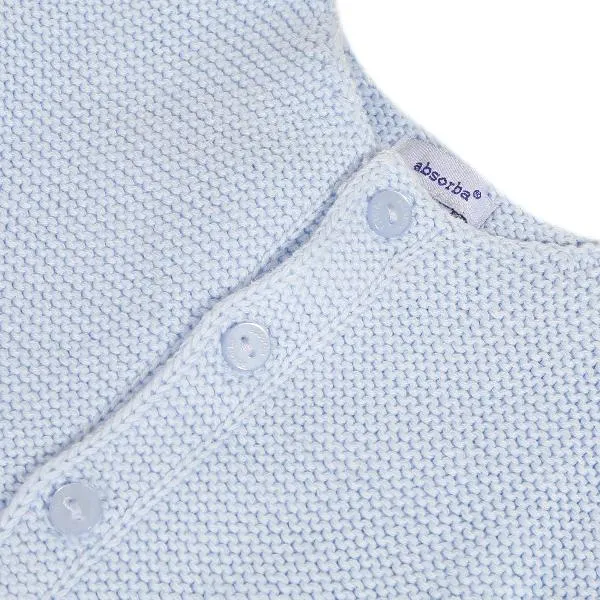 Garter Knit Blue Cardigan