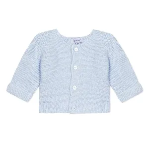 Garter Knit Blue Cardigan