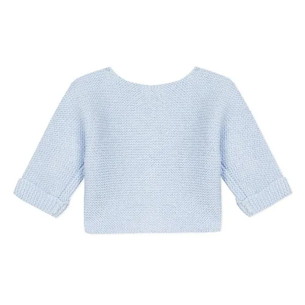 Garter Knit Blue Cardigan