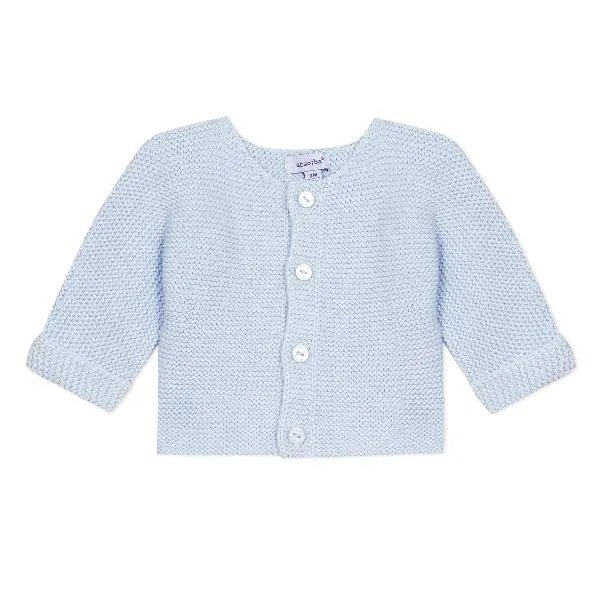Garter Knit Blue Cardigan