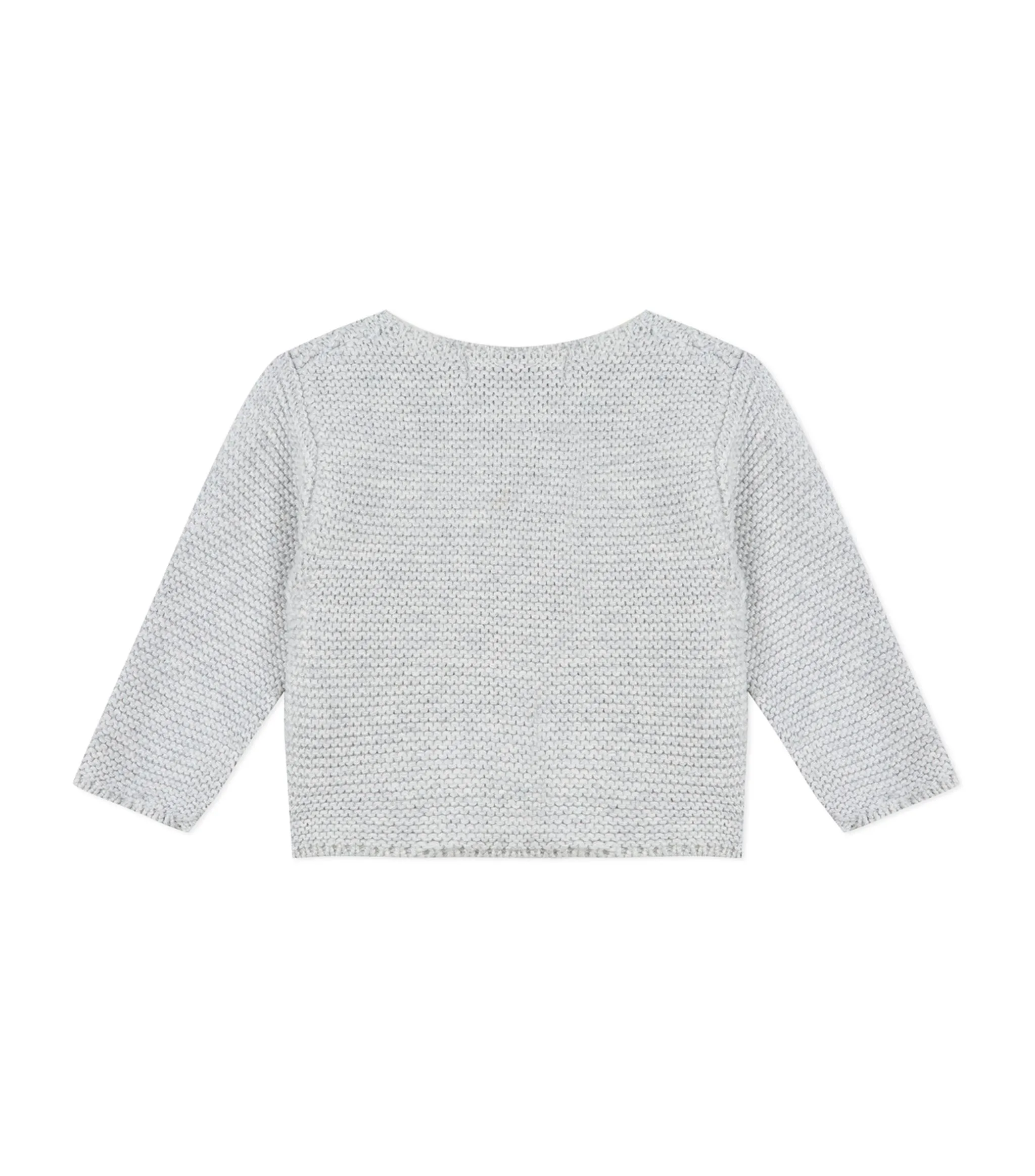 Garter Knit Light Grey Cardigan