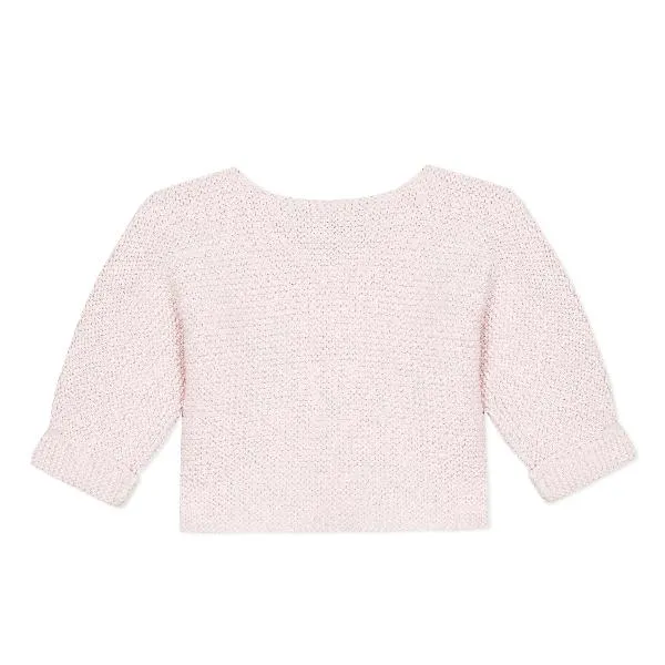 Garter Knit Rose Cardigan