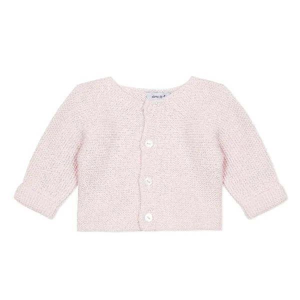 Garter Knit Rose Cardigan