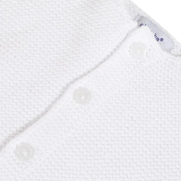 Garter Knit White Cardigan