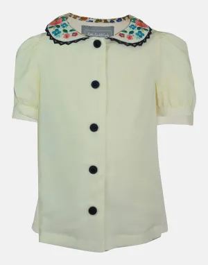 Georgiana: Cream embroidered blouse