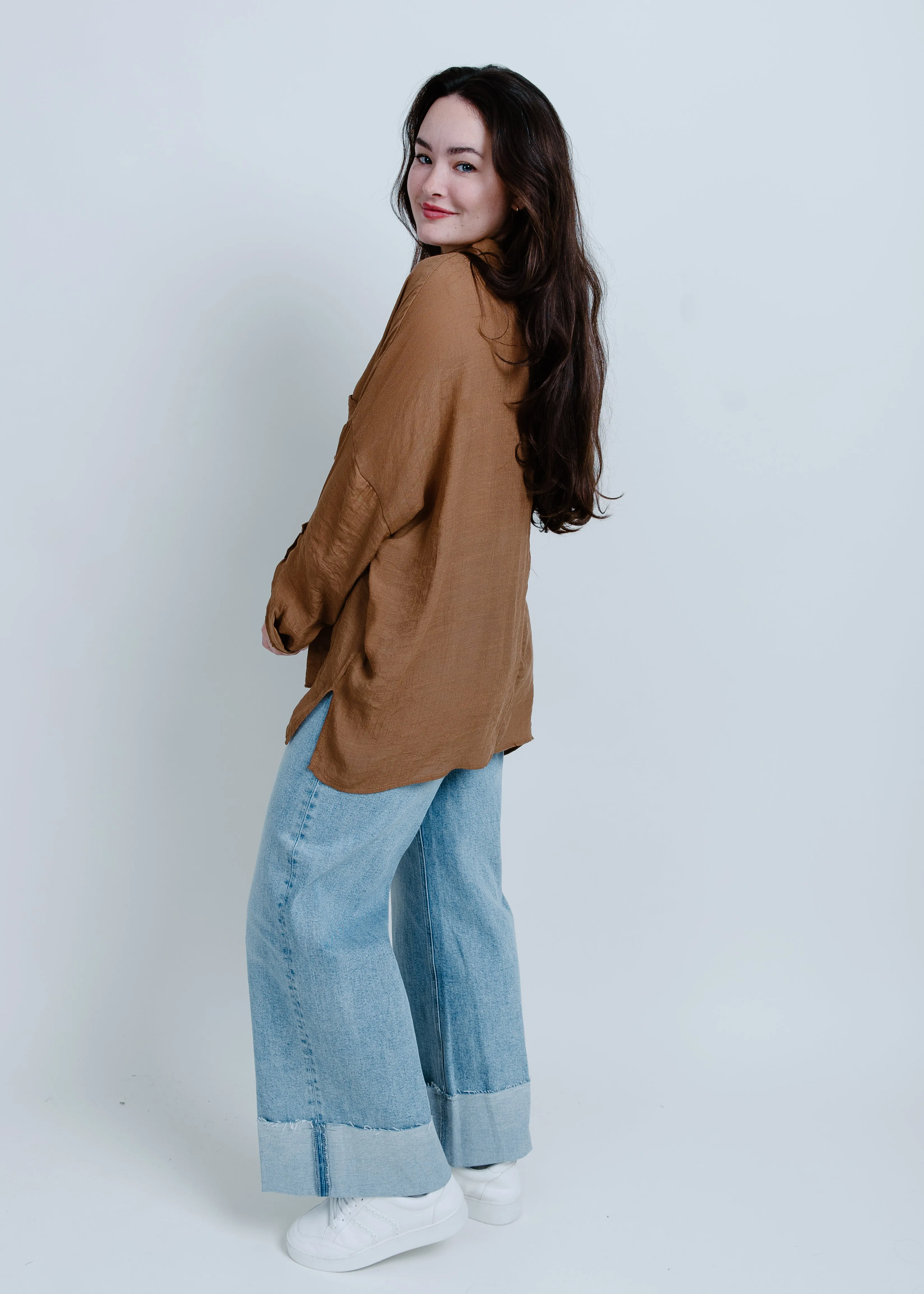 Gianna Button Up Shirt - Camel