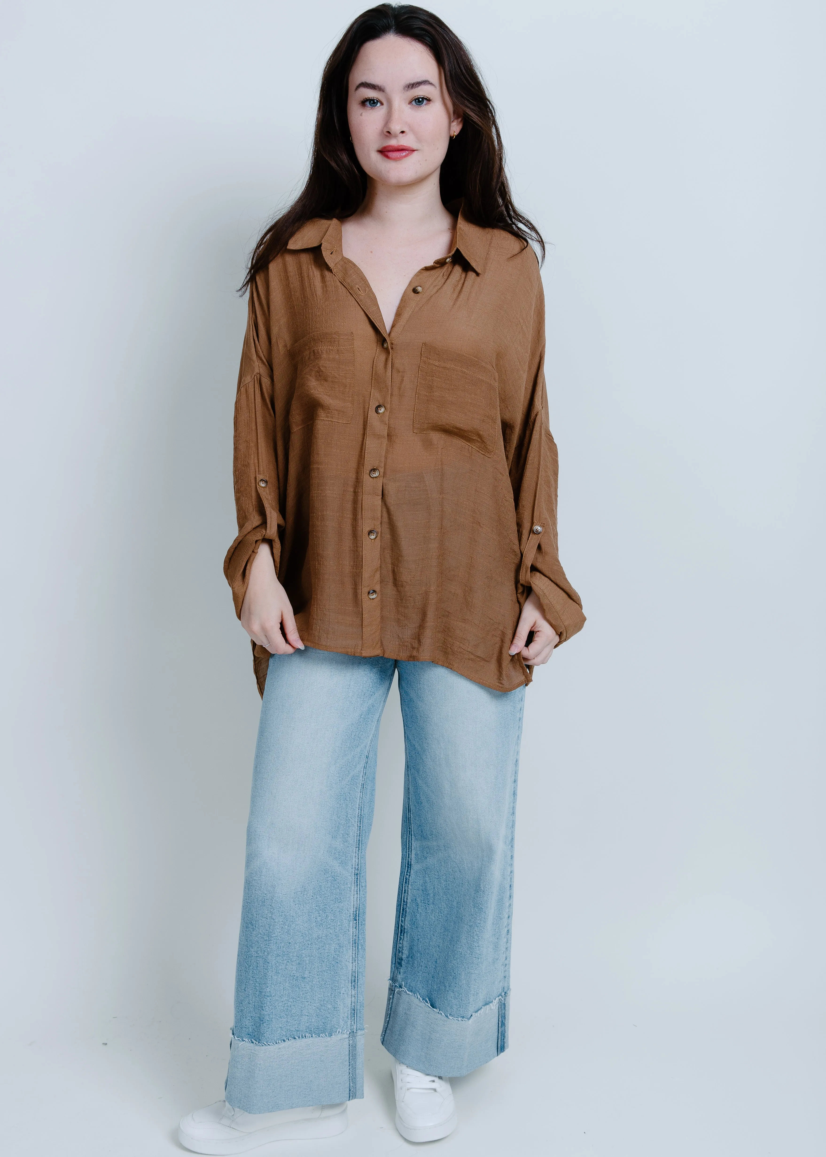 Gianna Button Up Shirt - Camel
