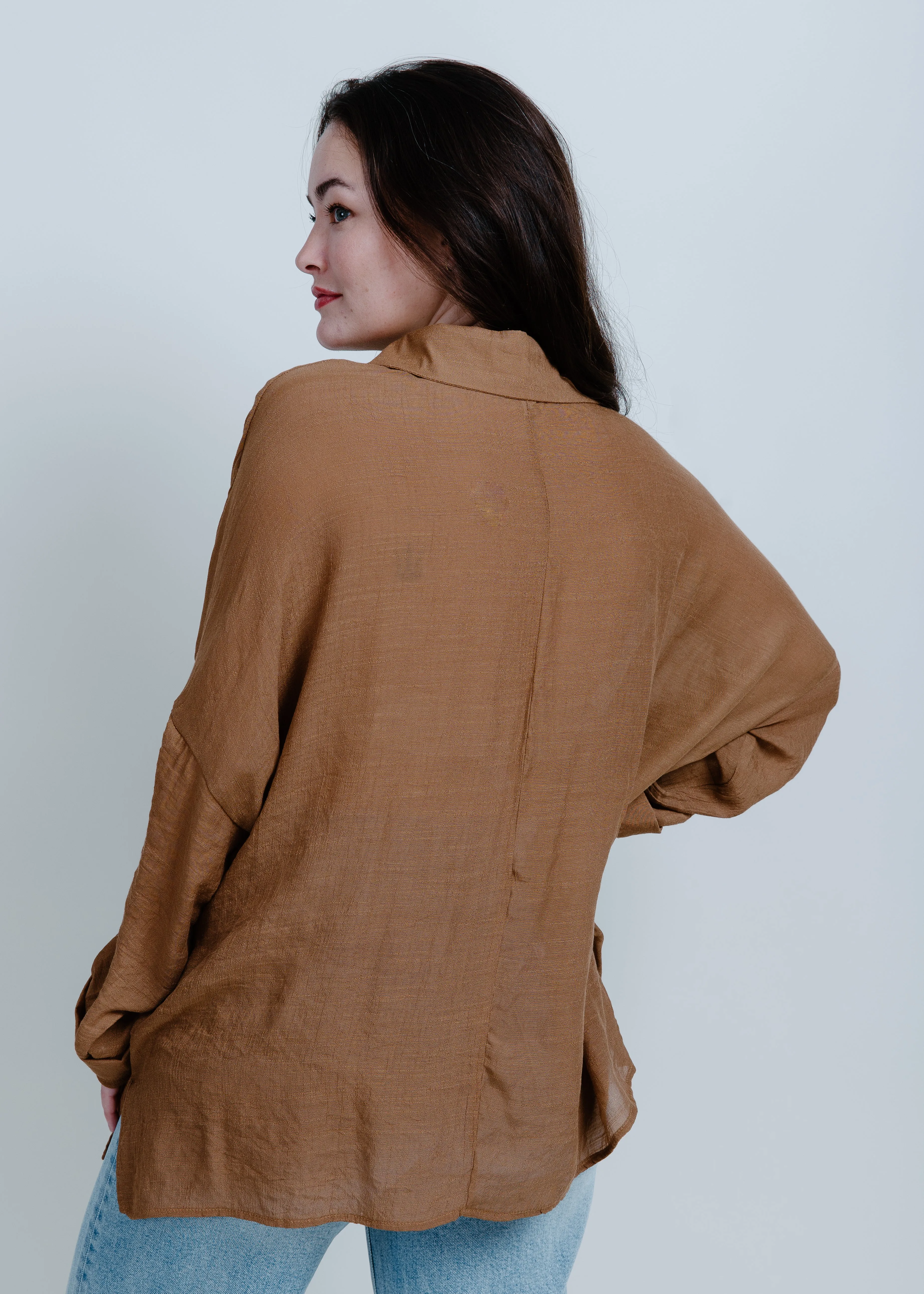 Gianna Button Up Shirt - Camel