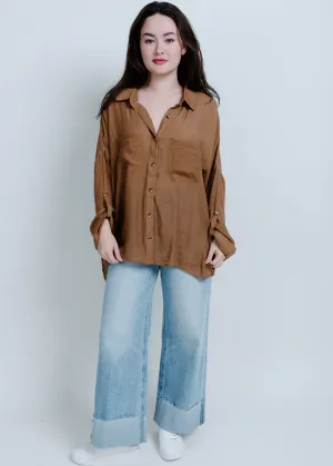 Gianna Button Up Shirt - Camel
