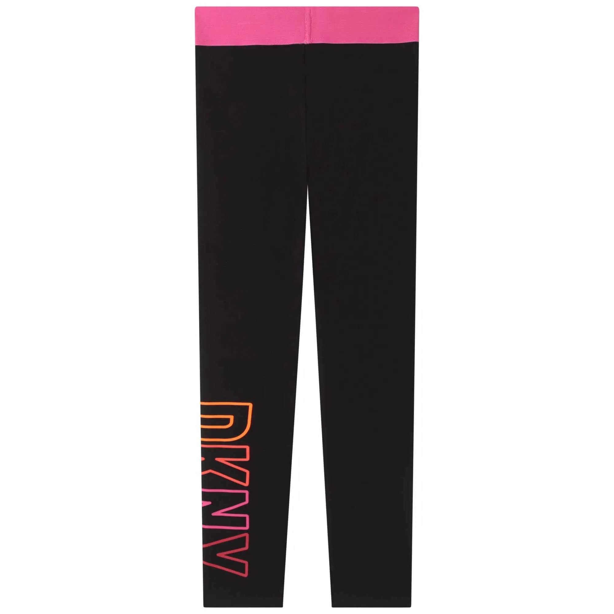 Girls Black Cotton Logo Leggings