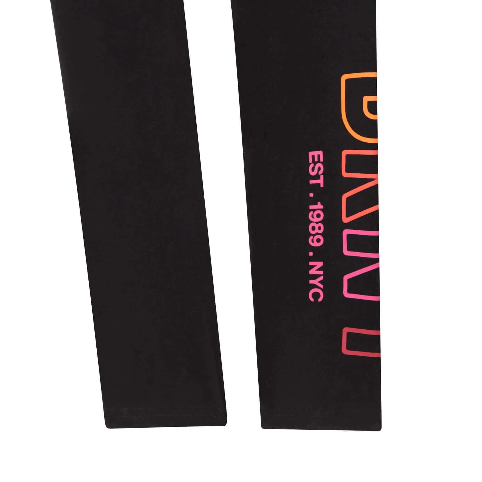 Girls Black Cotton Logo Leggings
