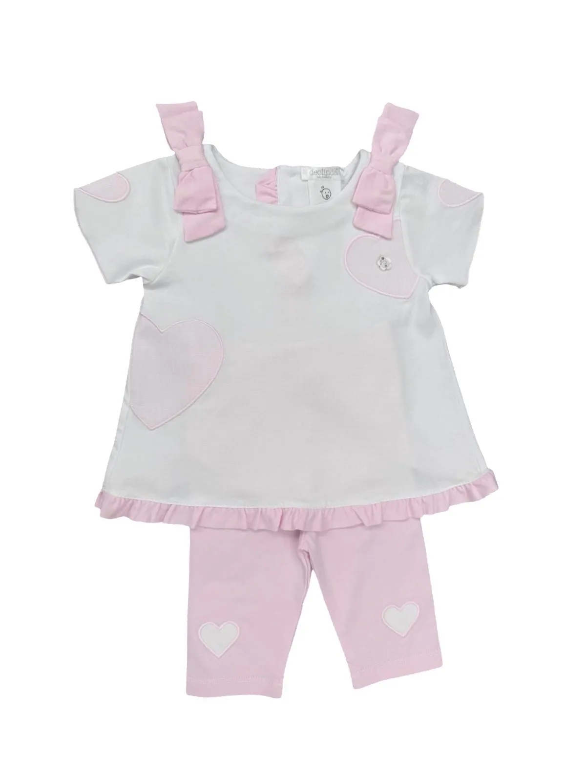 Girls Pink Heart Legging Set