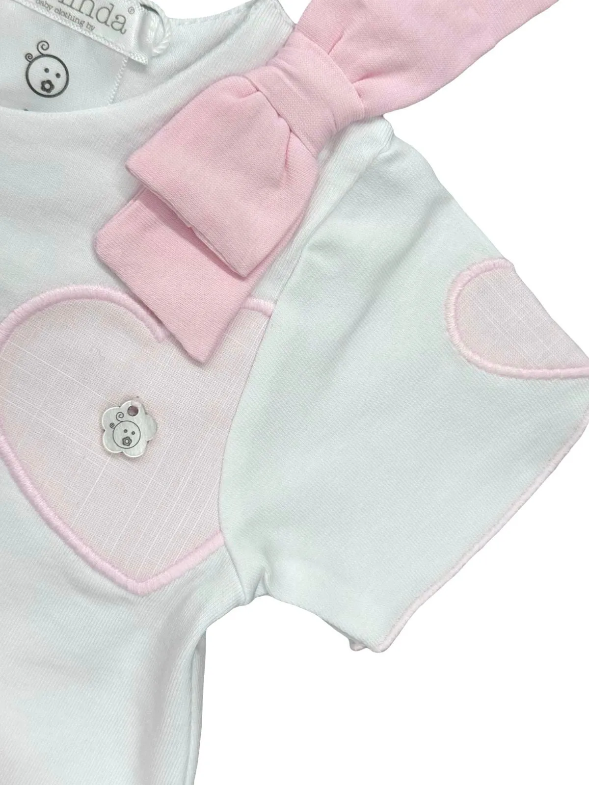 Girls Pink Heart Legging Set