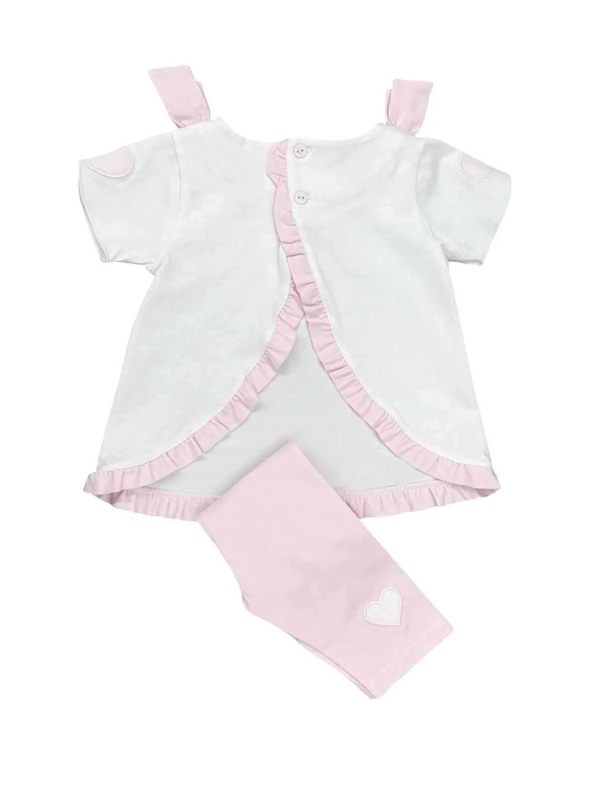 Girls Pink Heart Legging Set