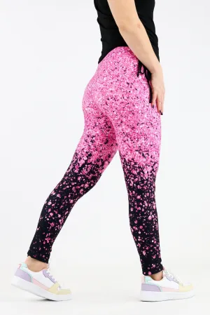Glitter Burst Pink - Casual Full Leggings