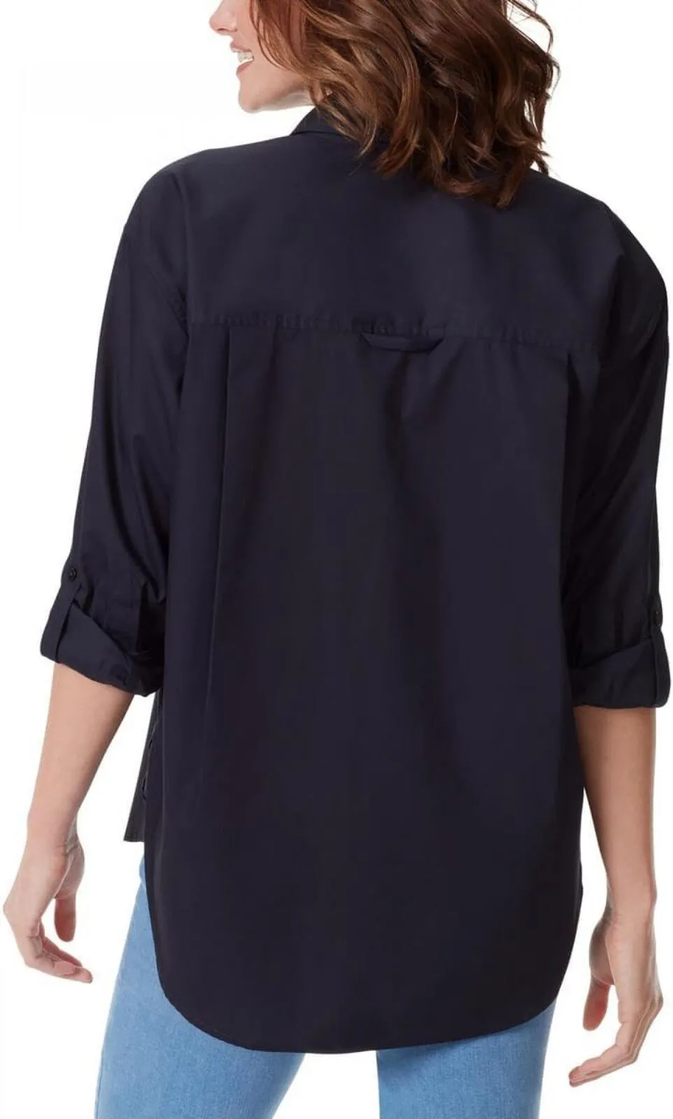Gloria Vanderbilt Amanda Button-Front Shirt 30156537 Midnight Affair Blue XL