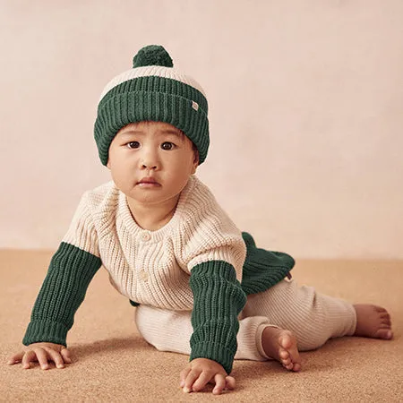 Green Chunky Knit Cardigan