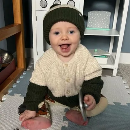 Green Chunky Knit Cardigan