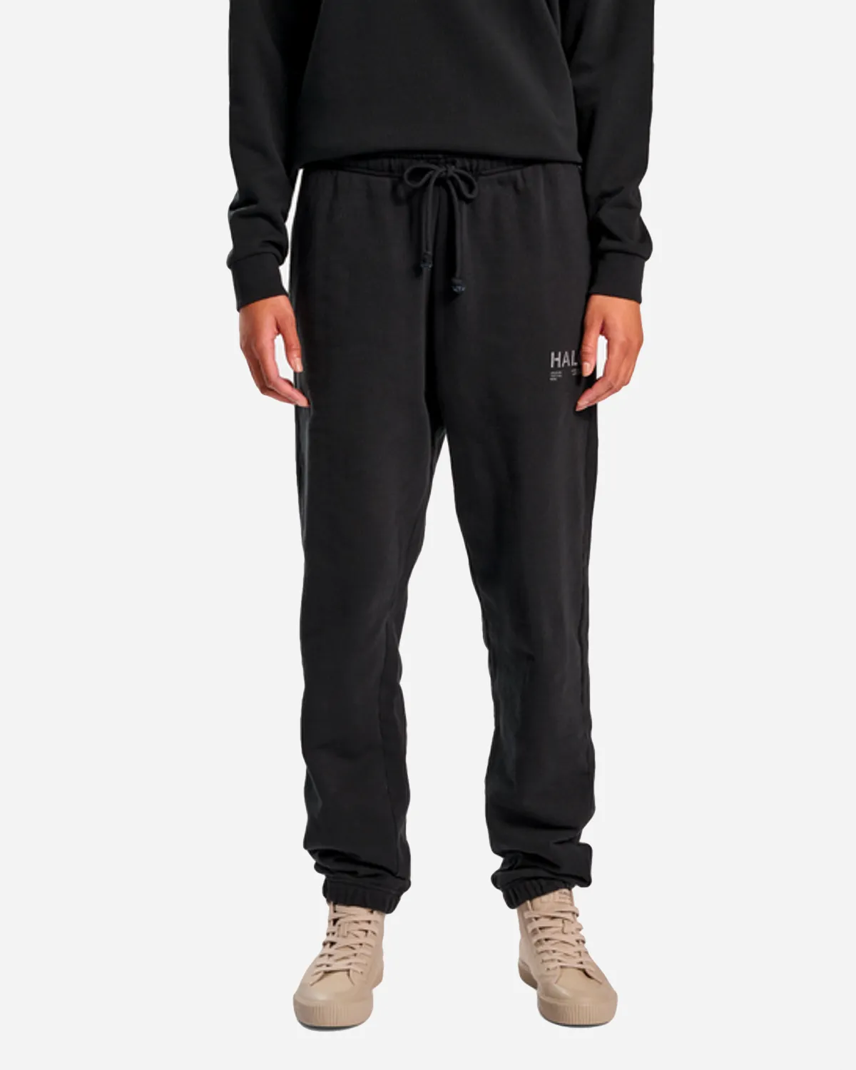 Halo Cotton Sweatpants - Black - Gammel