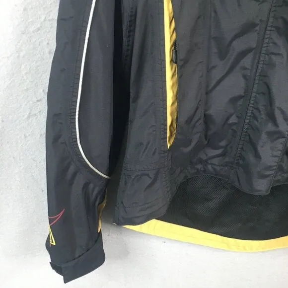 Harley Davidson Jacket Womens Small Black Windbreaker Moto Biker Full Zip Nylon