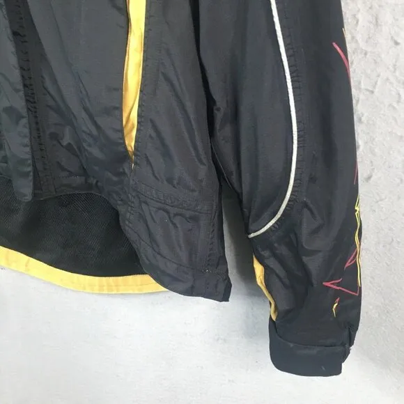 Harley Davidson Jacket Womens Small Black Windbreaker Moto Biker Full Zip Nylon