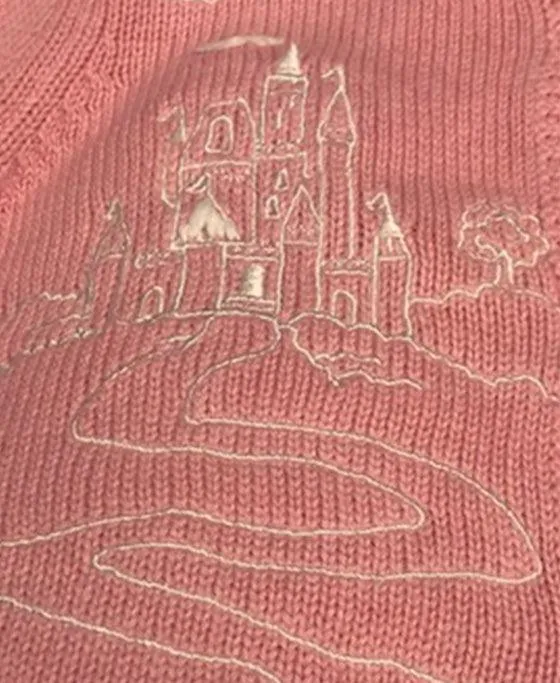 Hartstrings Pink Cardigan with Castle 12 mo.
