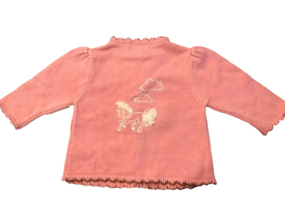 Hartstrings Pink Cardigan with Castle 12 mo.