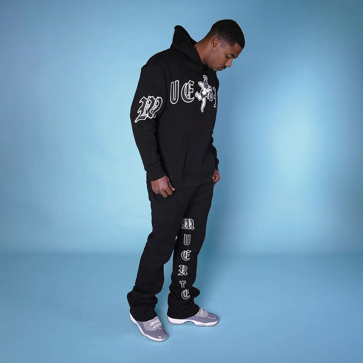Hasta Muerte - Grey LTTRS Sweatpants - Black