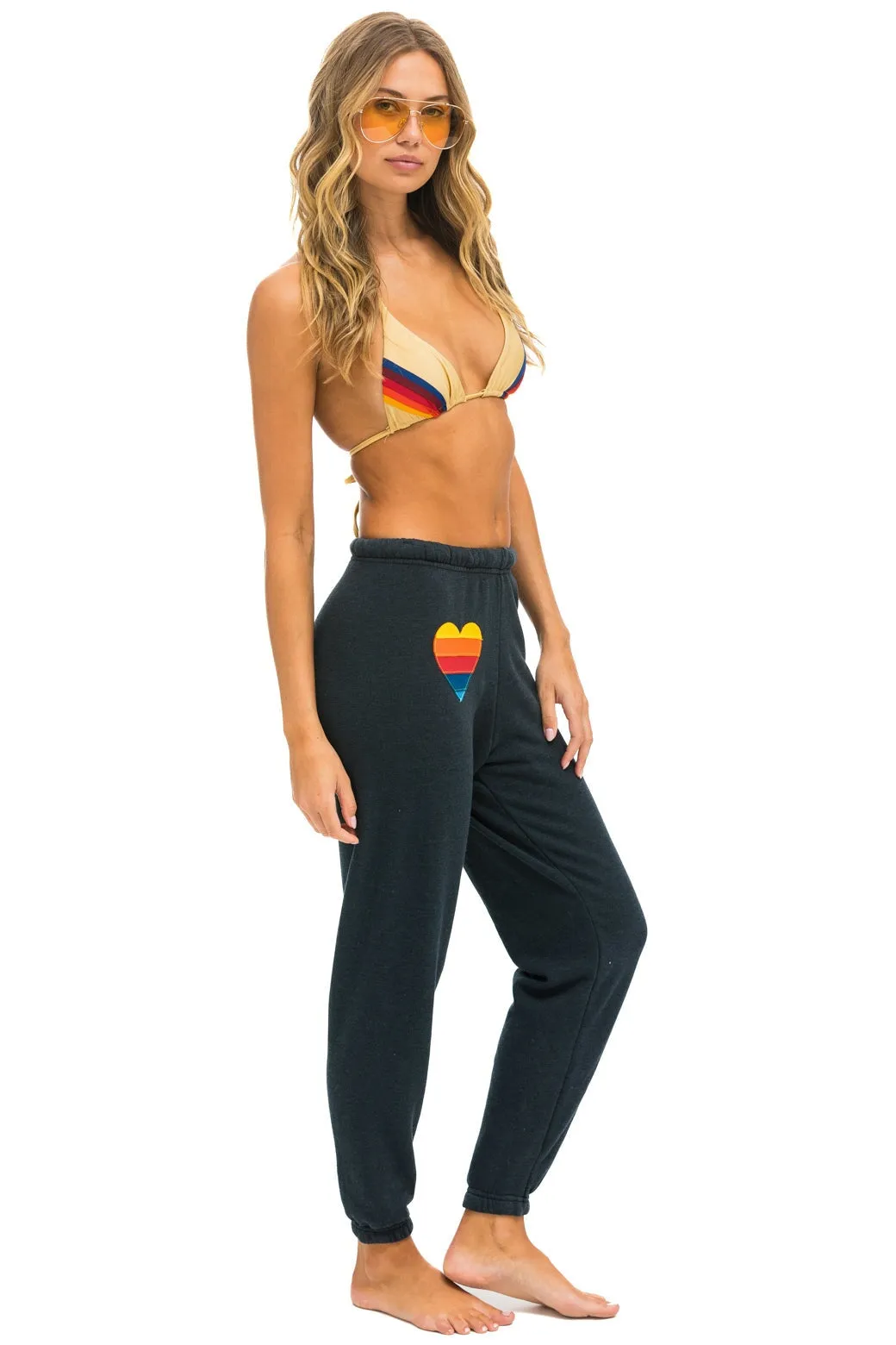 HEART STITCH 5 SWEATPANTS - CHARCOAL