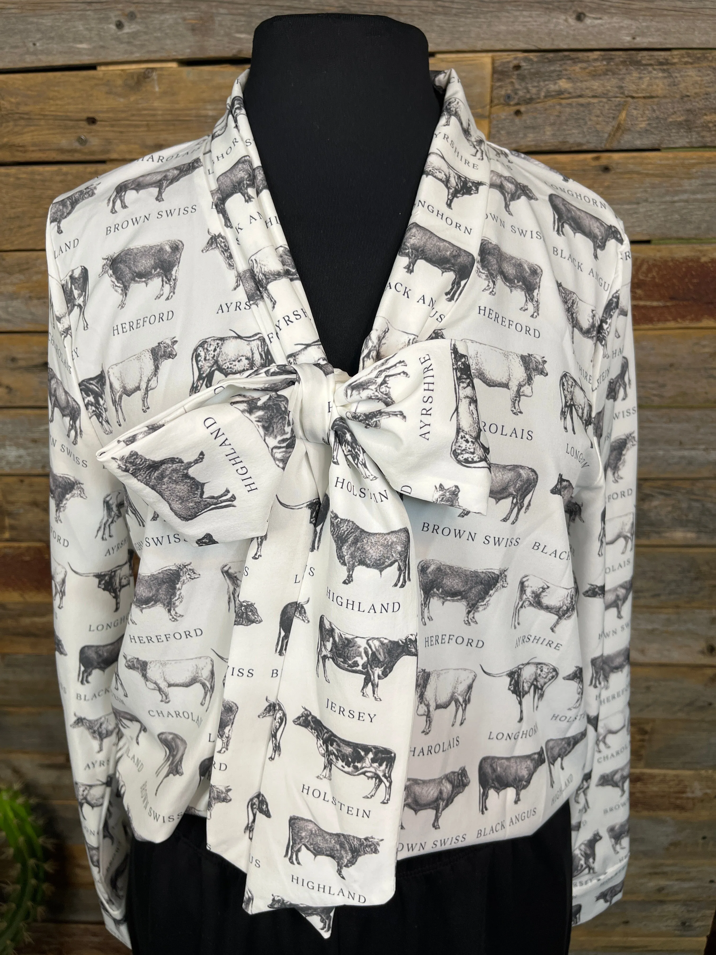 Heidi Herd Print Knotted Blouse