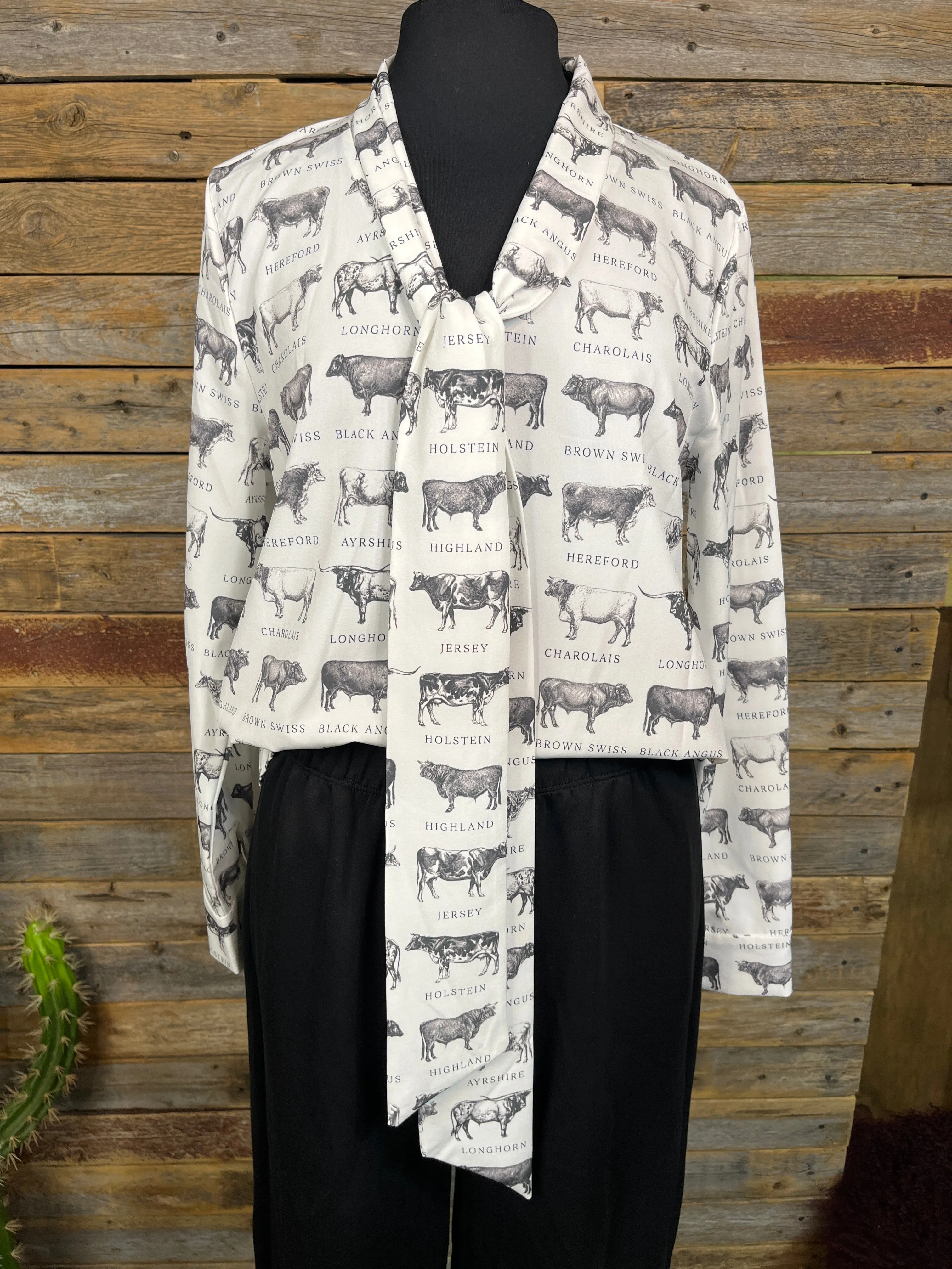 Heidi Herd Print Knotted Blouse